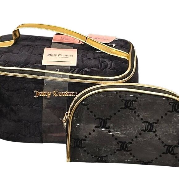 Juicy Couture JC Logo 2-PC Travel  Cosmetic Bag Set - Picture 2 of 13